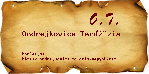 Ondrejkovics Terézia névjegykártya